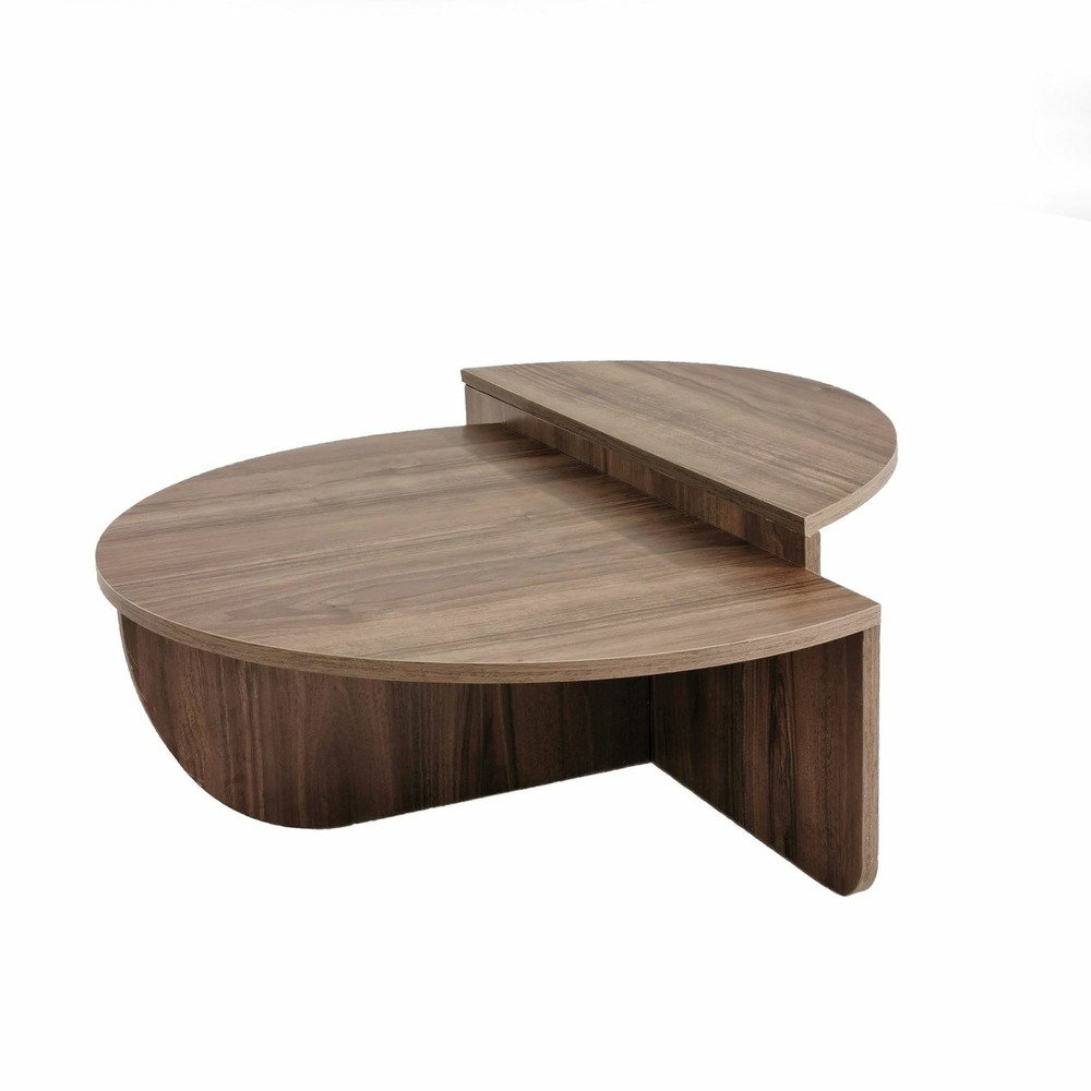 Table basse 2 demis-cercles en panneaux de particules diam.90cm