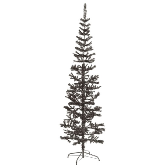 Sapin de noël étroit noir 210 cm