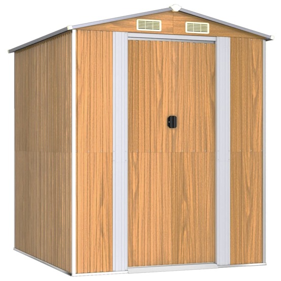 Abri de jardin marron clair 192x191x223 cm acier galvanisé