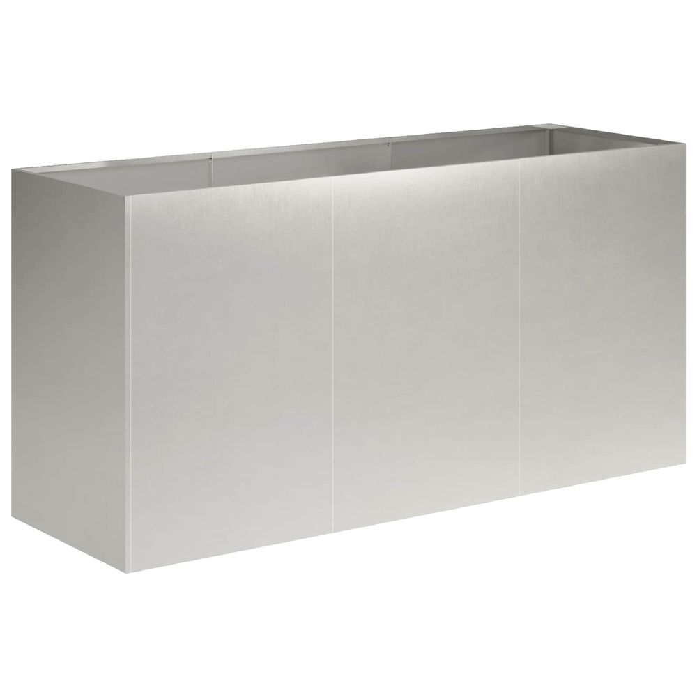 Cache-pot de jardin argenté 120 x 40 x 60 cm acier inoxydable