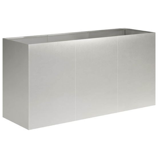 Cache-pot de jardin argenté 120 x 40 x 60 cm acier inoxydable
