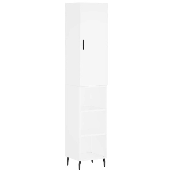Buffet bahut commode armoire meuble de rangement organisateur cuisine salle de séjour salon haut 34,5 x 34 x 180 cm bois d'in