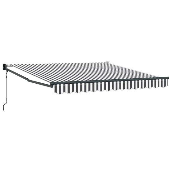 Auvent rétractable anthracite/blanc 3x2,5 m tissu et aluminium
