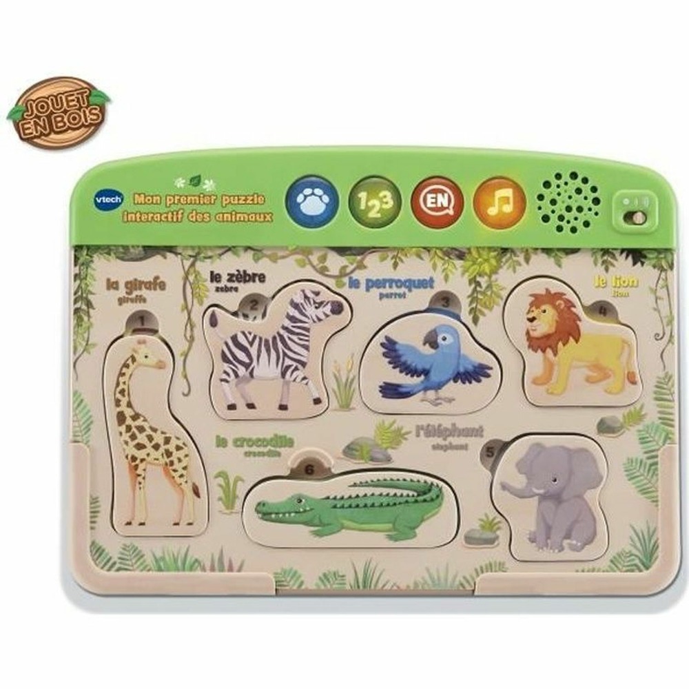 Jouet en bois interactif - vtech - mon premier puzzle des animaux