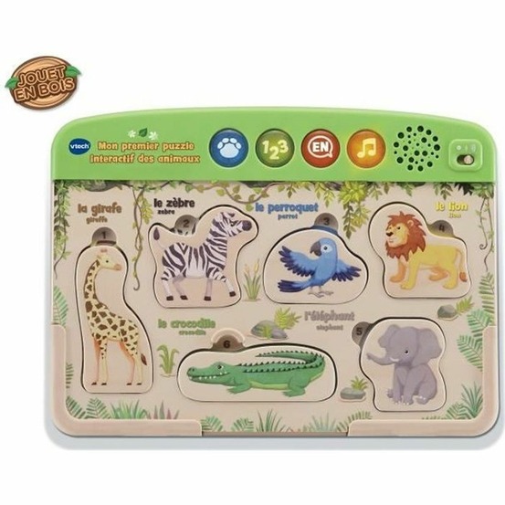 Jouet en bois interactif - vtech - mon premier puzzle des animaux