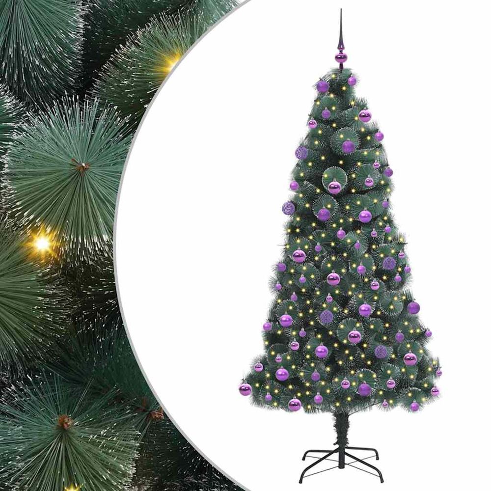Arbre de noël artificiel pré-éclairé avec ensemble de boules