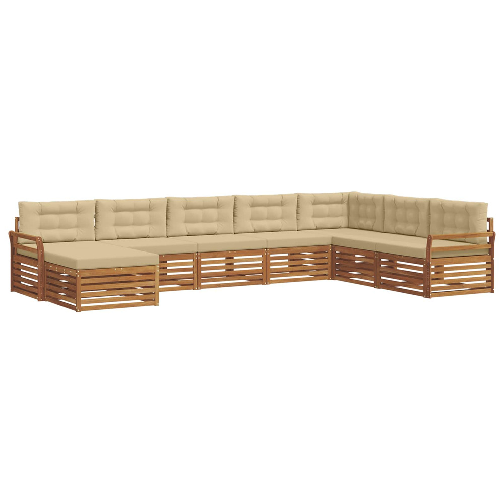 Ensembles de canapés avec coussin 8 pcs naturel et beige