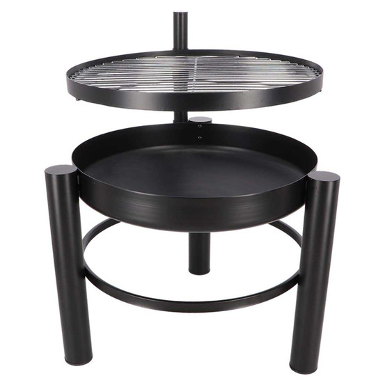 Brasero en métal avec grille de cuisson intégrée 54 x 66.5 x 69 cm