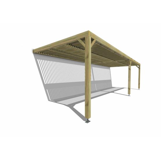 Pergola bois • 9m x 3m • adossée • sens largeur • lames orientables bioclimatiques incluses • livraison comprise