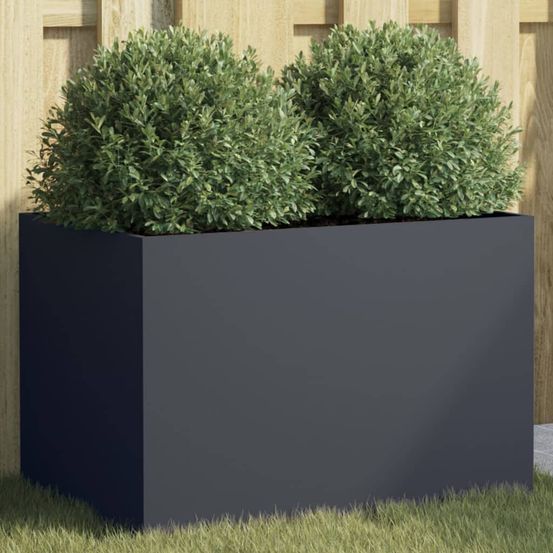 Carré potager en acier pour balcon et jardin 62x40x39 cm anthracite