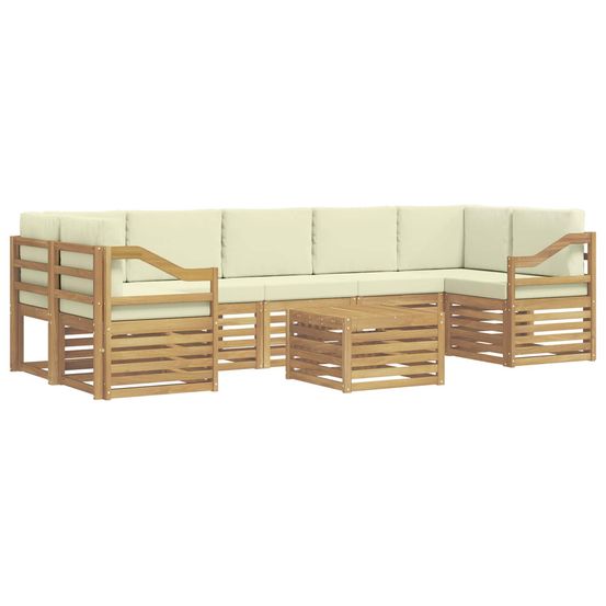 Ensemble de canapés d'extérieur 8 pc blanc et crème polyester