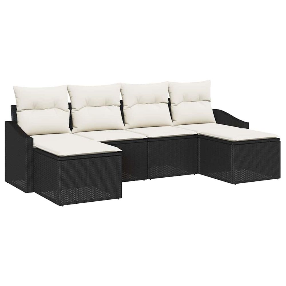 Ensemble de salle à manger pour jardin 6 pc noir et crème
