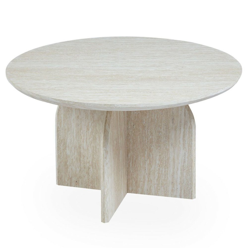 Table basse effet travertin 