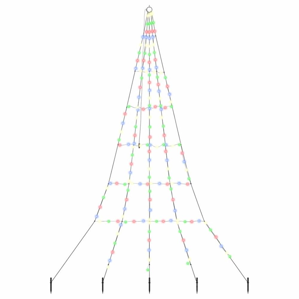 Arbre de noël led avec piquets au sol multicolore 306 cm métal