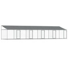 Cage pour chien avec toit/portes gris 10x2x2 m acier galvanisé