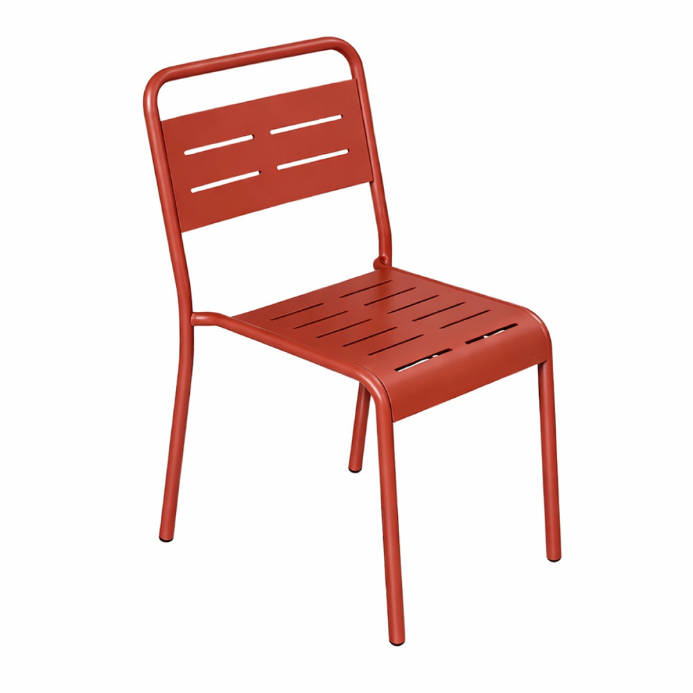 Ensemble de 4 chaises de jardin empilables terracotta bergame