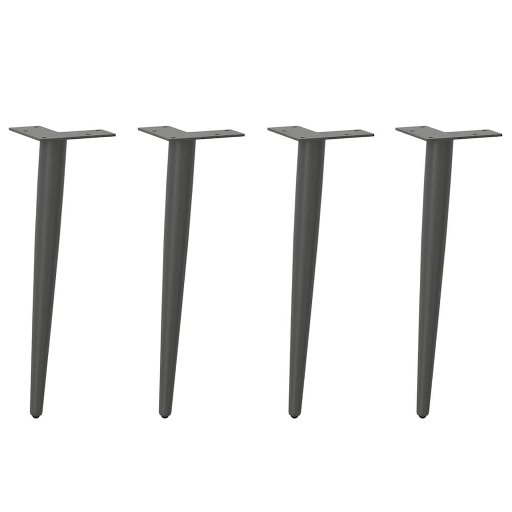 Pieds de table basse coniques 4 pièces anthracite 30-31 cm acier
