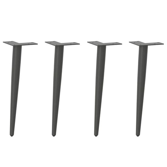 Pieds de table basse coniques 4 pièces anthracite 30-31 cm acier