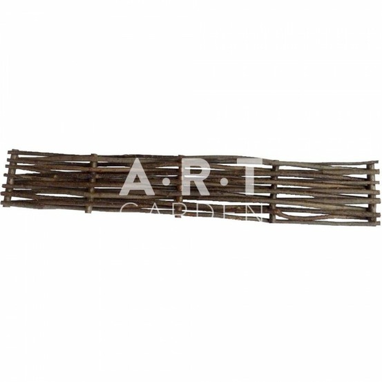 Bordure pour potager - noisetier tressage horizontal - avec piquets - 25x200 cm