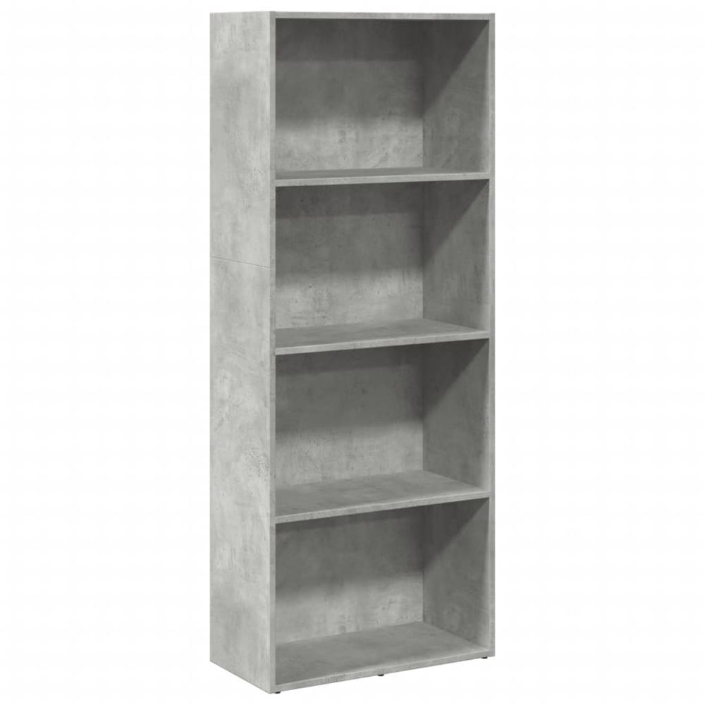 Bibliothèque gris béton 60x30x152 cm bois d'ingénierie