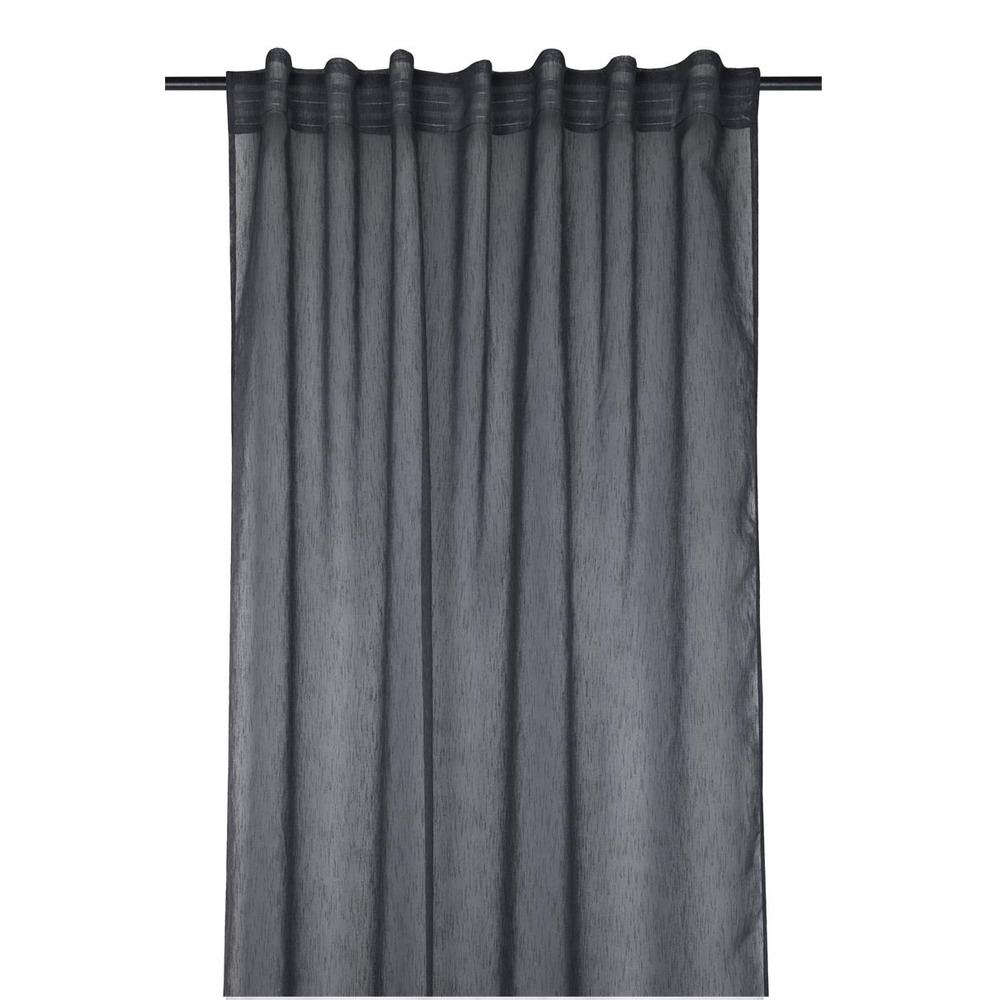 Voilage galon fronceur 140 x 260 cm derbie uni anthracite