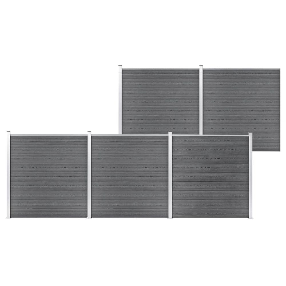 Clôture de jardin wpc 872x186 cm gris
