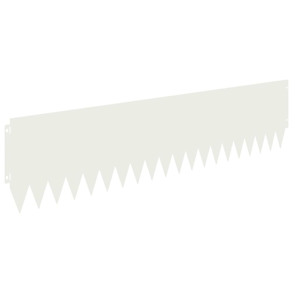 Bordure de pelouse 20 pc 103 x 25 cm acier blanc