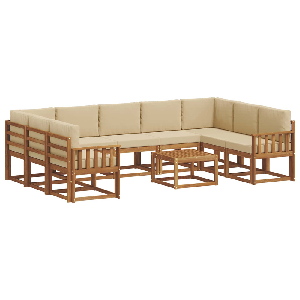 Ensemble de canapés d'extérieur 10 pcs naturel et beige
