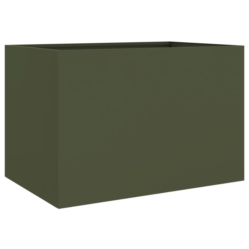 Jardinière vert olive 62x47x46 cm acier