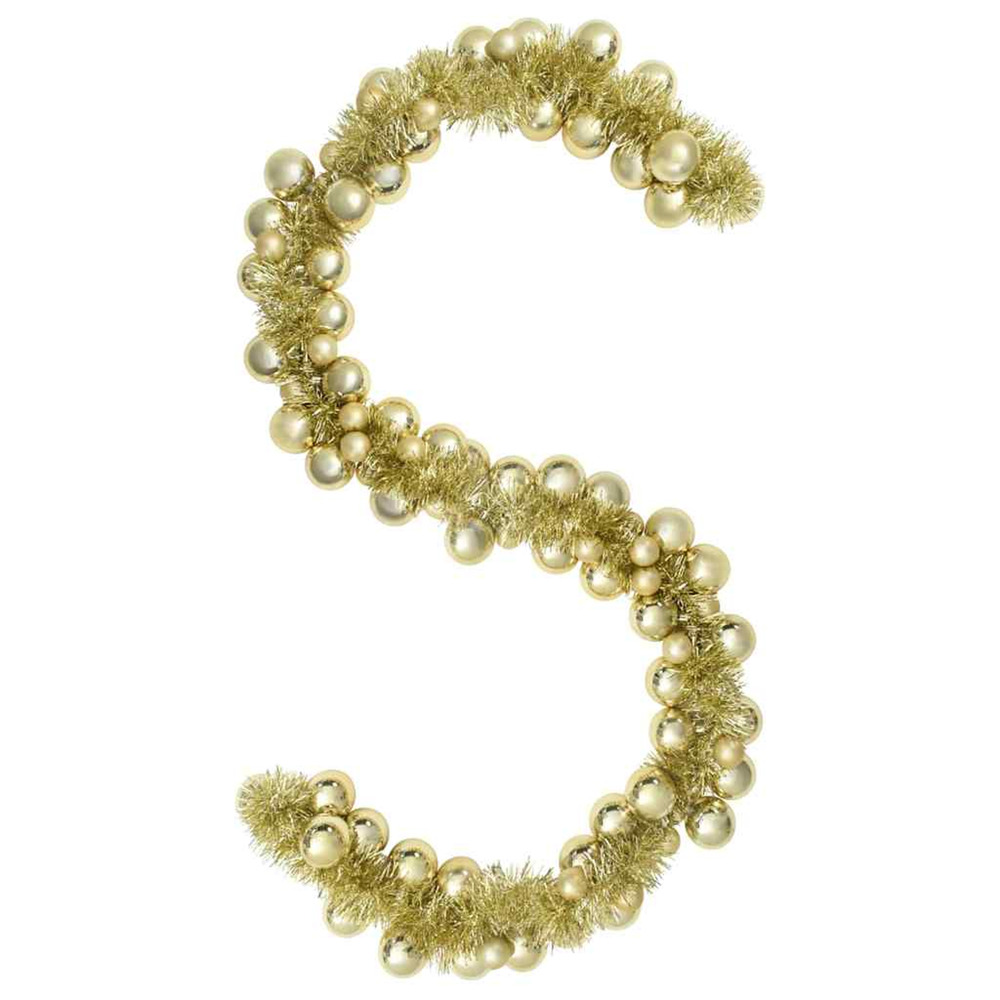 Guirlande de boules de noël doré 186 cm polystyrène