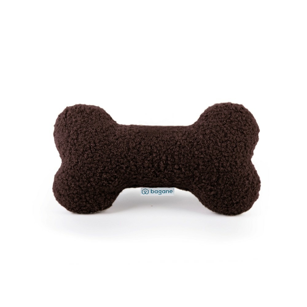 Tuileries - jouet os pour chien en bouclette brownie, 20x12x6cm