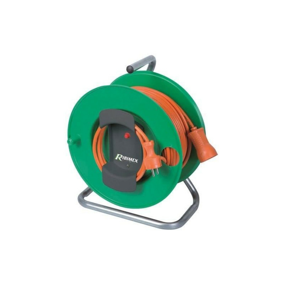 Enrouleur électrique jardin 3x1,5 ribimex 40 m h05vv f câble orange