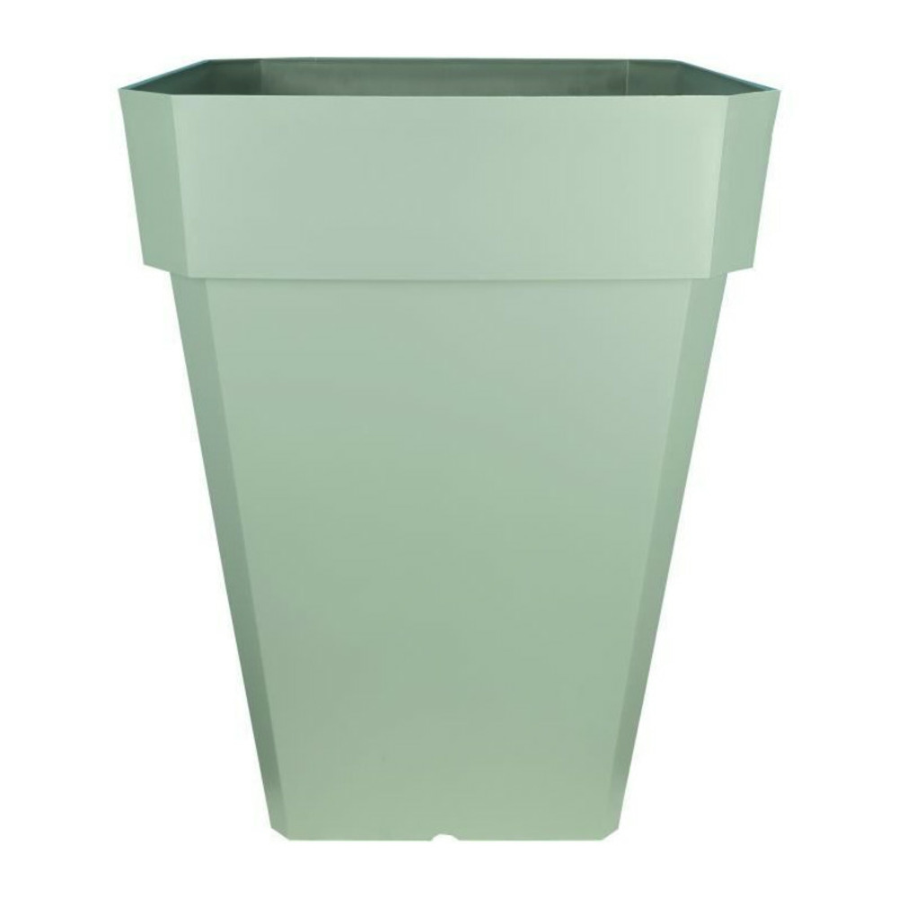 Bac à fleurs carré soleilla - plastique - hauteur 53 cm - vert argile