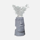 Cache pot figurine aztèque. Porte plante statuette en magnesia h42.5cm