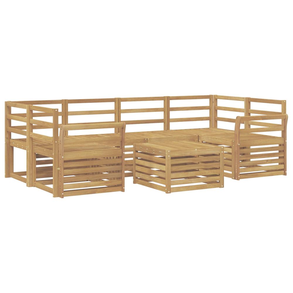 Ensemble de canapés d'extérieur 7 pc blanc bois d'acacia massif
