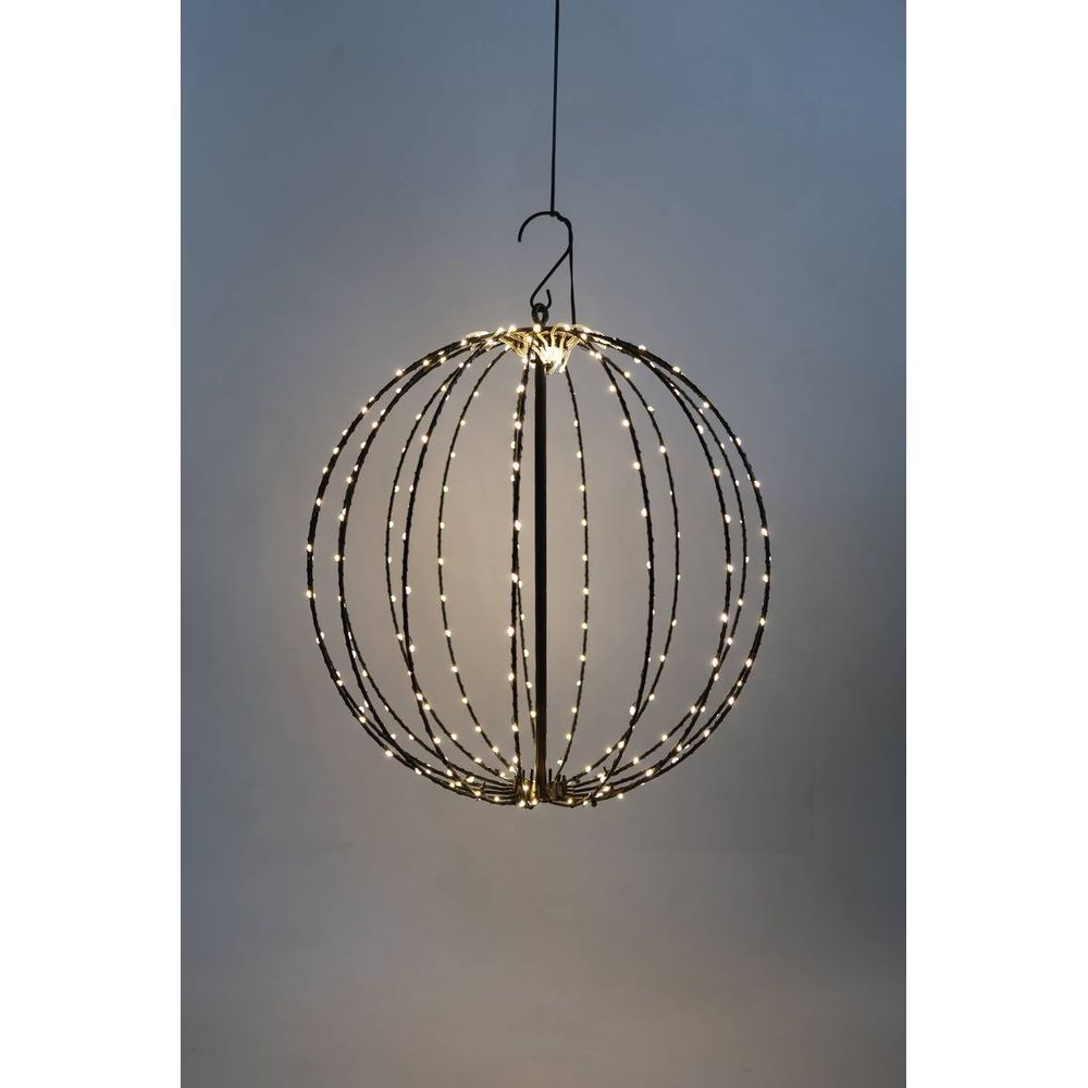 Boule lumineuse de noël à suspendre d'extérieur 256 led blanc chaud d. 40 cm sur secteur