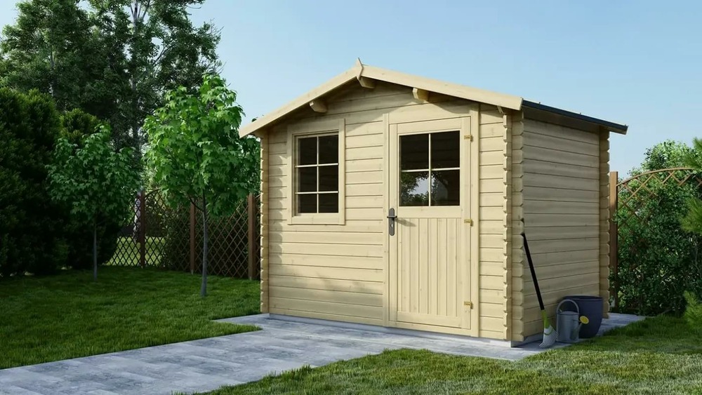 Abri de jardin en bois - 6m2 - 3x2m - ep. 28mm - couleur: naturel - dom472 - altanka