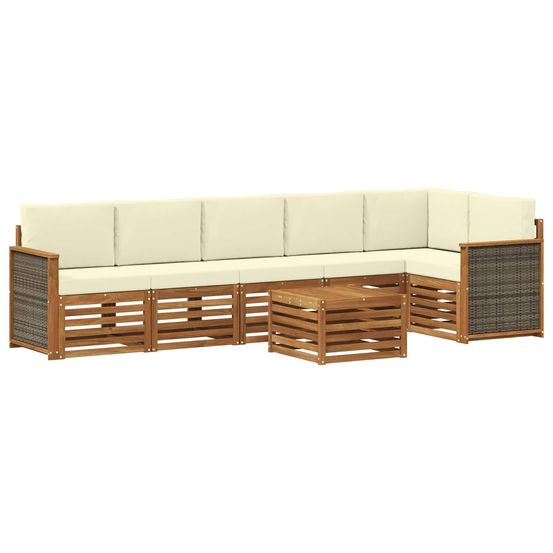 Ensemble de canapés d'extérieur 6 pc naturel et crème