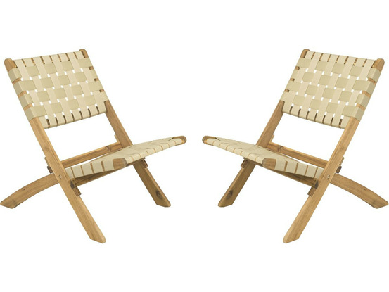 Lot de 2 chaises de jardin en bois