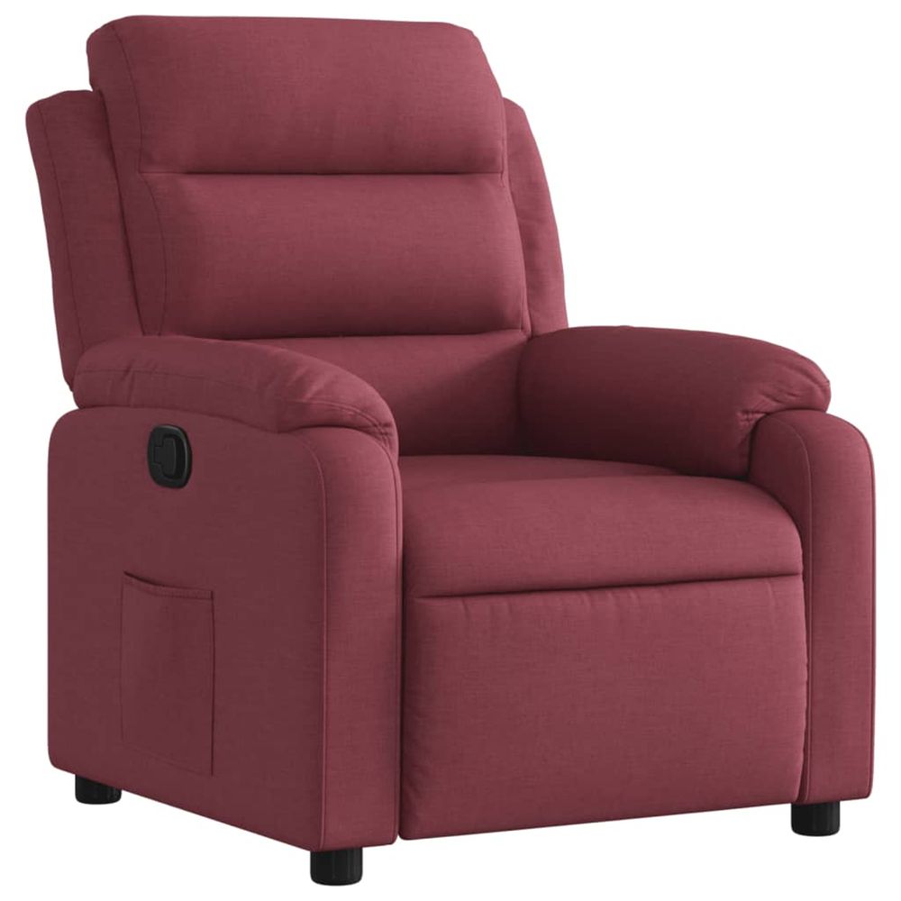 Fauteuil inclinable rouge bordeaux tissu