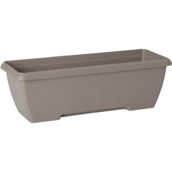 Jardinière avec réserve d'eau plastique recyclé & 100% recyclable 60 cm - taupe