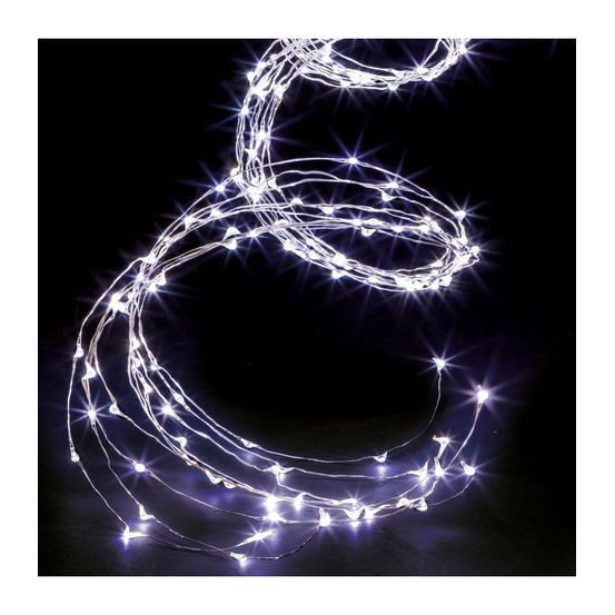 Guirlande lumineuse extérieur cascade 600 microled blanc froid 8 jeux de lumière