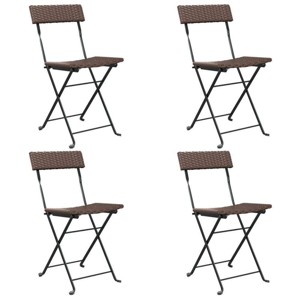 Chaises de bistrot pliantes lot de 4 résine tressée et acier
