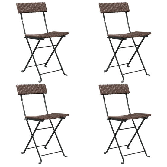 Chaises de bistrot pliantes lot de 4 résine tressée et acier