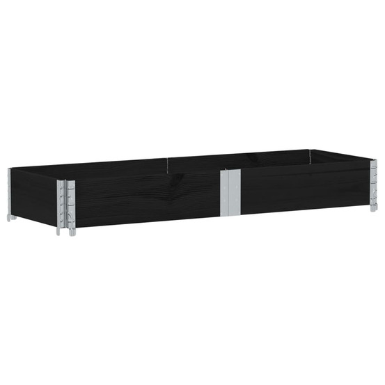 Jardinière d'extérieur noir 150x50 cm bois massif de pin