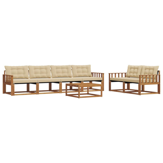 Ensemble de canapés d'extérieur 7 pcs naturel et beige