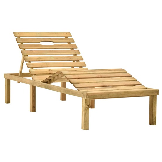 Chaise longue de jardin avec table bois de pin imprégné