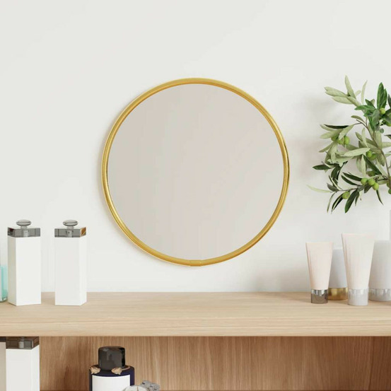 Miroir mural doré ø 20 cm rond