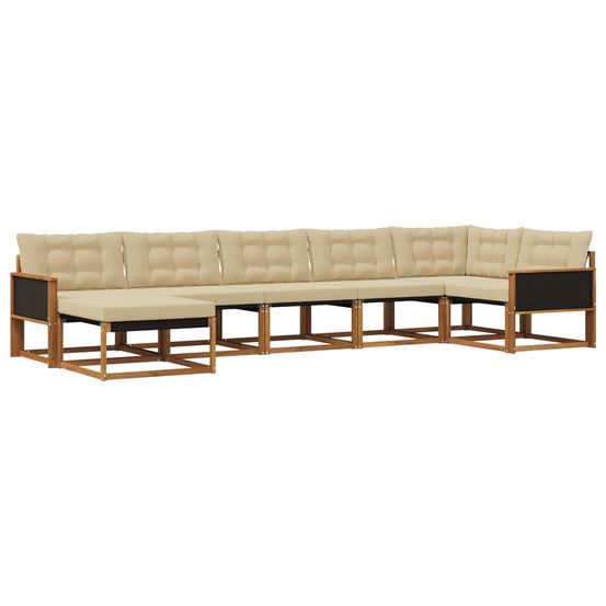 Ensemble de canapés d'extérieur 7 pc naturel et beige