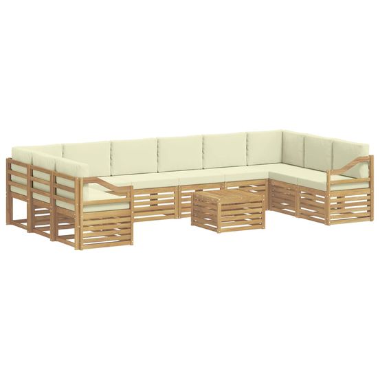 Ensemble de canapés d'extérieur 11 pc blanc et crème polyester